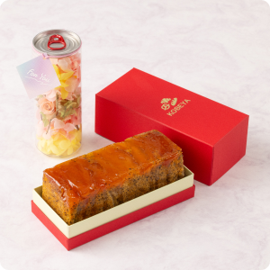 【お花のギフト】カラメルりんごと紅茶のケーキ