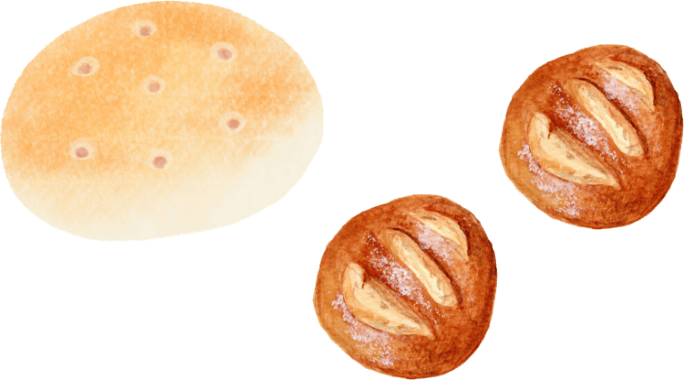 小物の食事パン